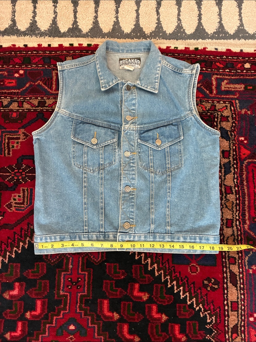 Vintage 90’s Breaker Jeans Denim Vest - Picture 9 of 9